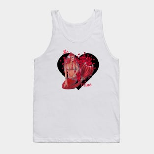 Red Valentine mermaid designed by Renee Lavoie Tank Top